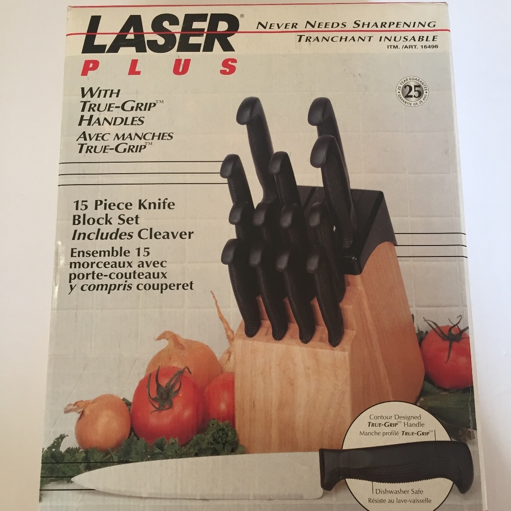 NEW LASER PLUS 15 Piece Knife Block Set